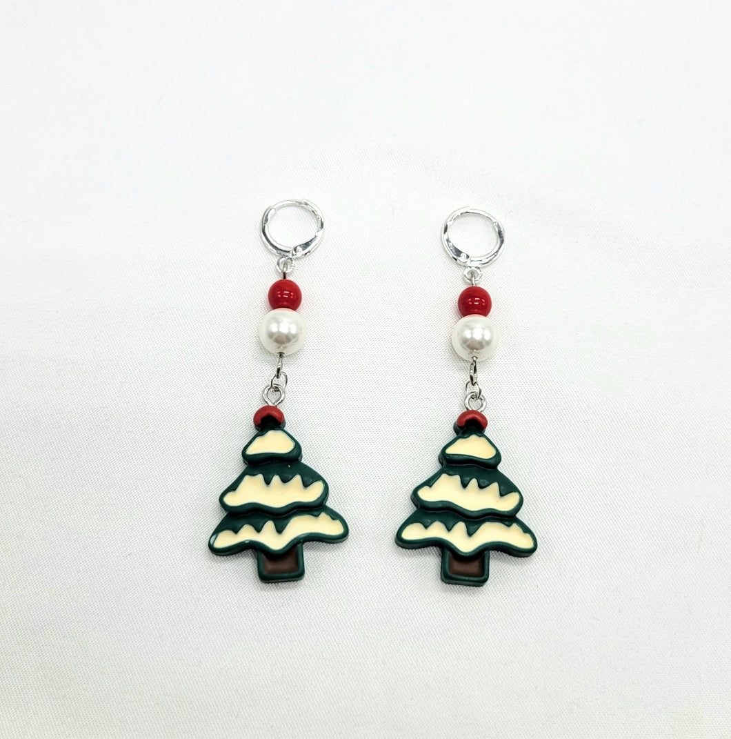 Resin Tree with Beads Earrings