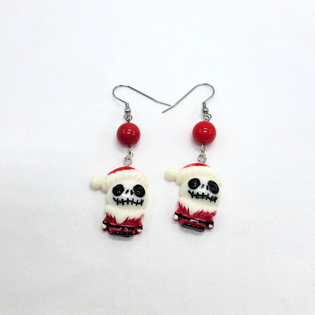 Skeleton Santa with Beads Earrings