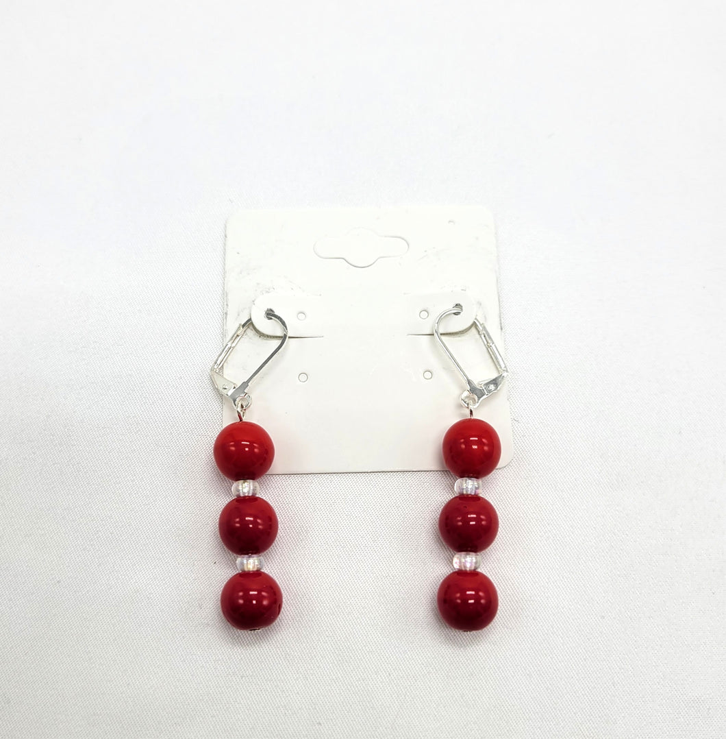 Red Bead Earrings