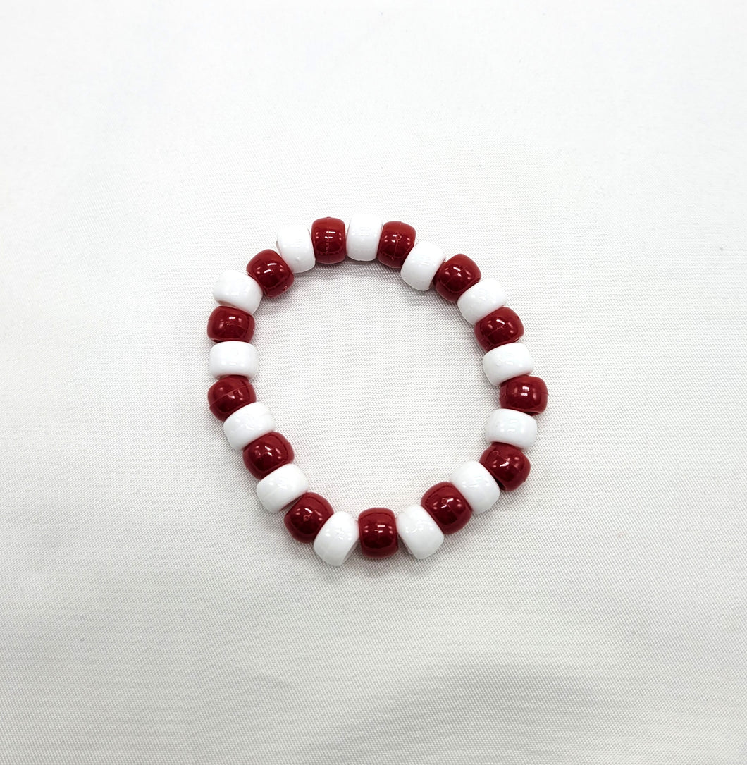 Red and White Kandi Bracelet