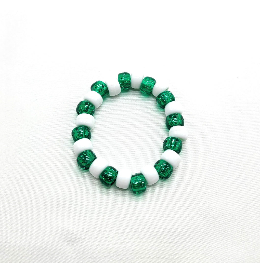 Green and White Kandi Bracelet