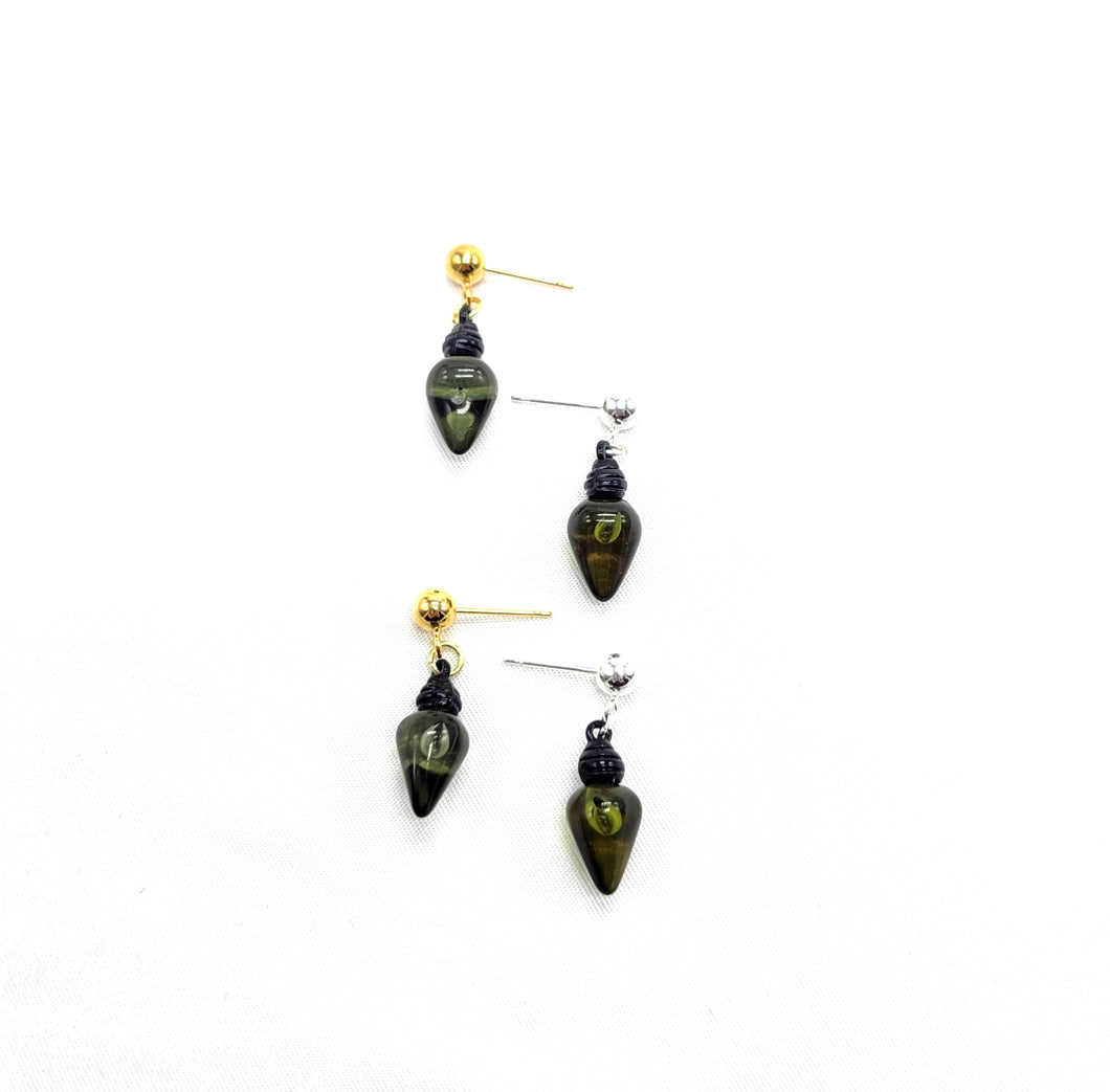 Green Christmas Lights Stud Earrings