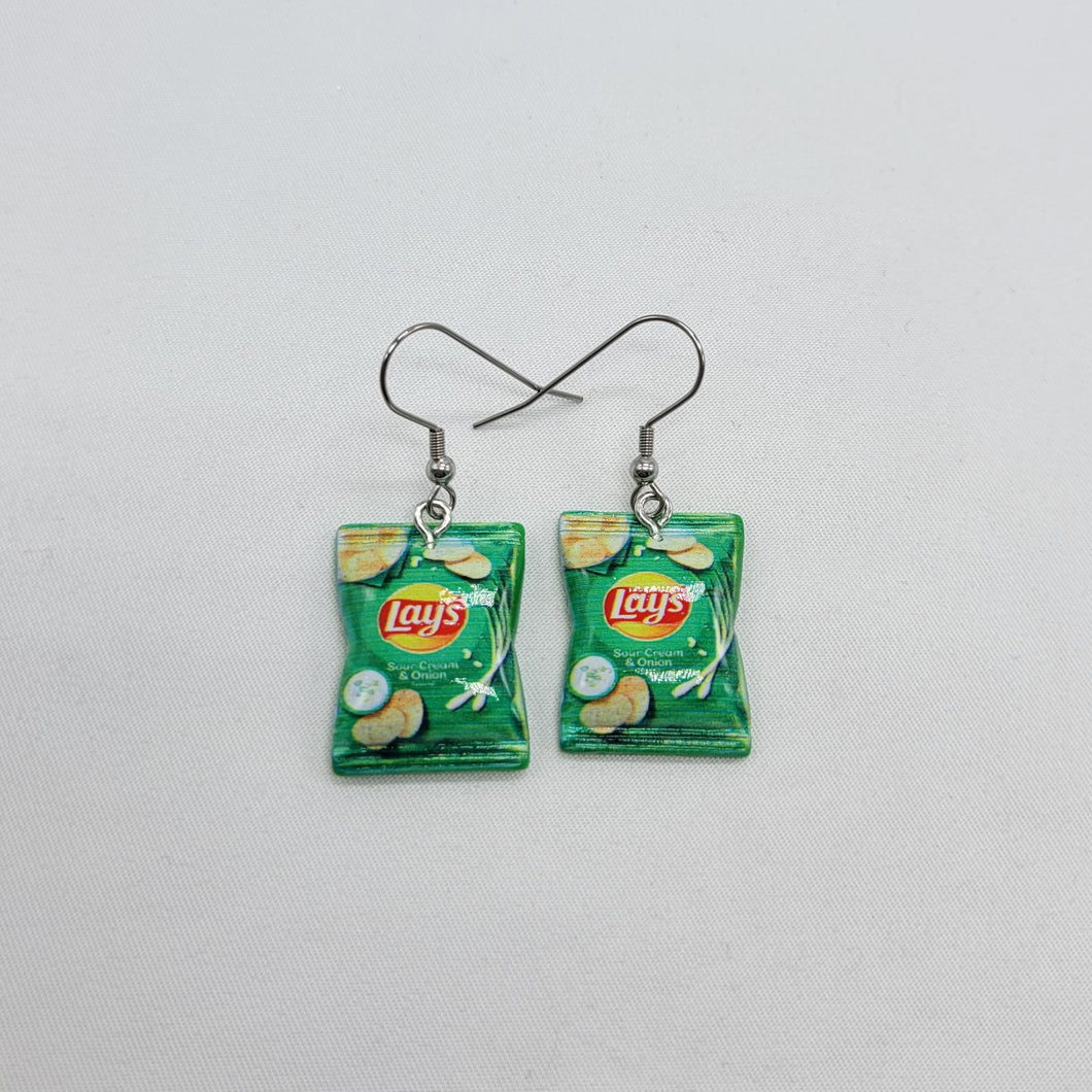 Sour Cream and Onion Chip Earrings