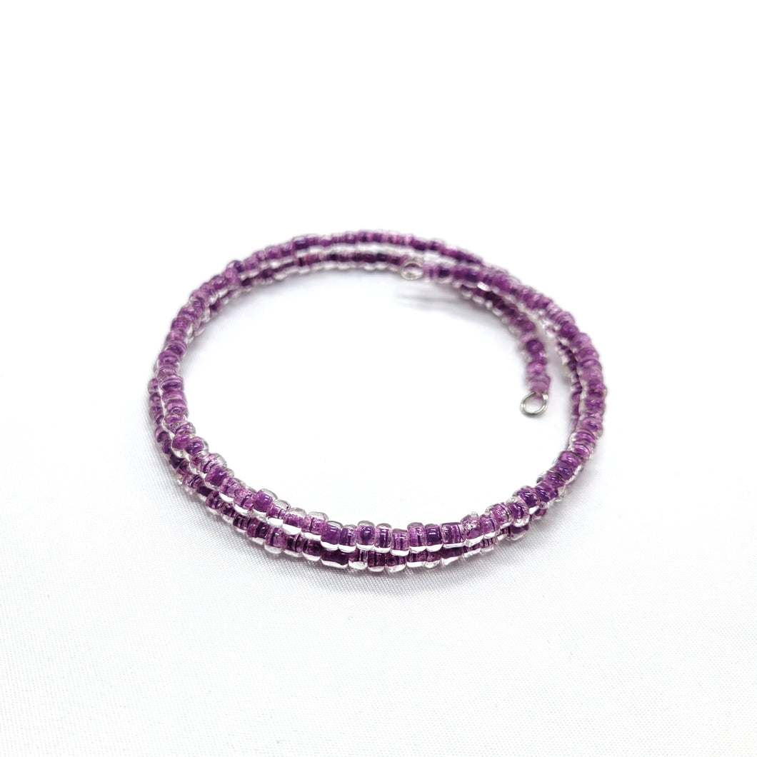 Purple Seed Bead Wrap Bracelet