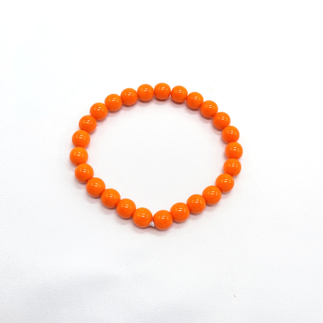Orange Druk Bead Bracelet