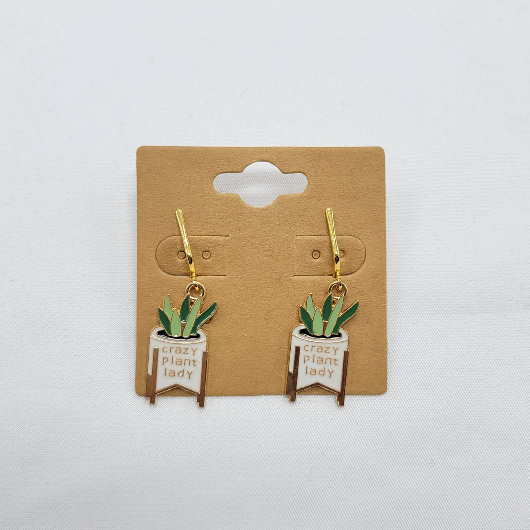 Crazy Plant Lady Clip On Earrings