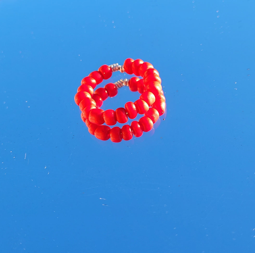 Red Beaded Ring