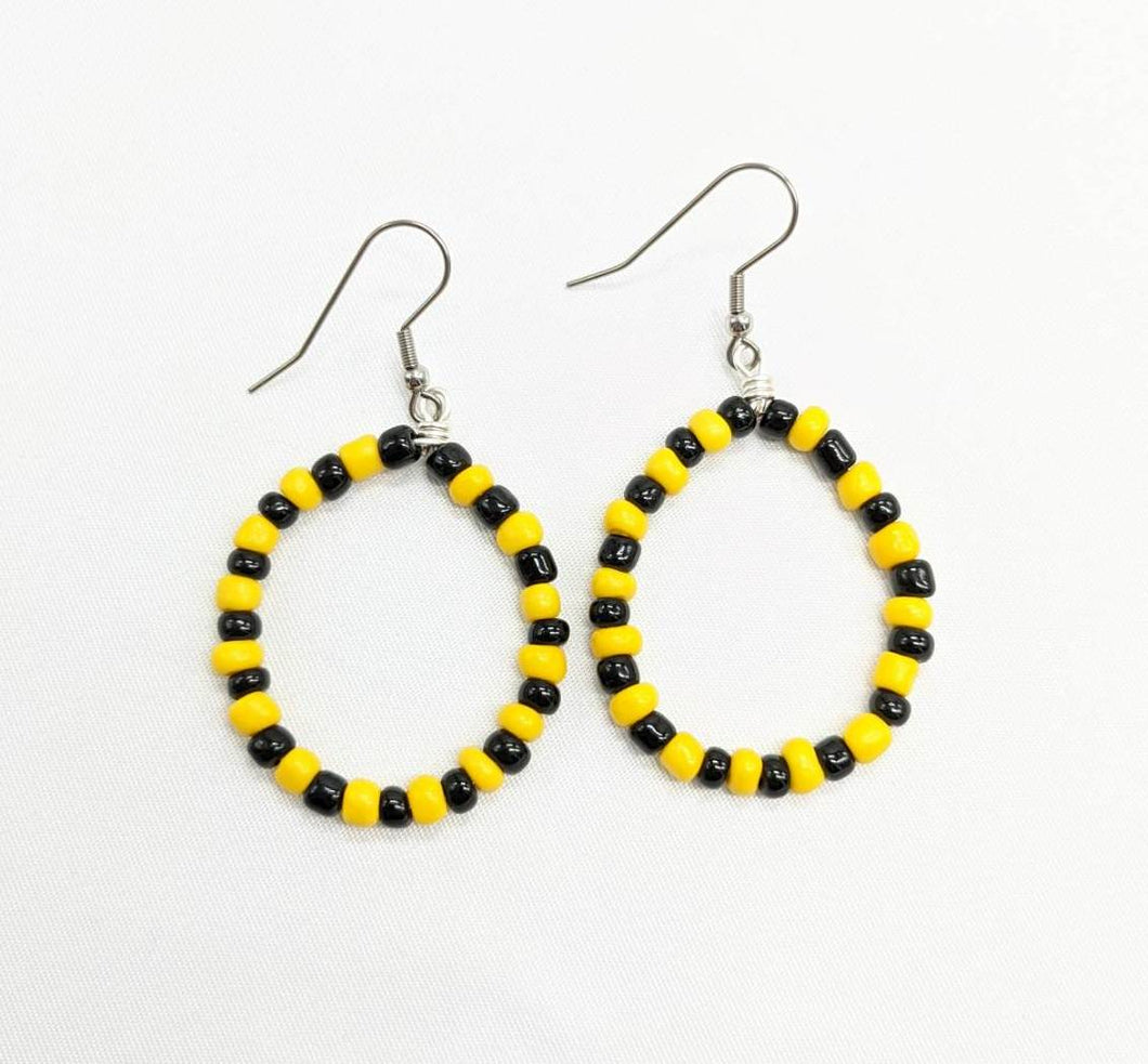 Yellow and Black Attack Earrings