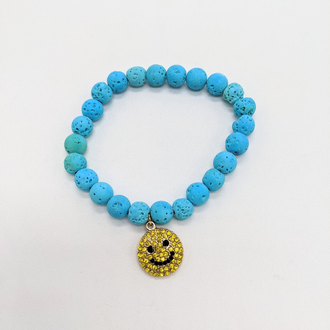 Blue Dyed Lava Rock Bracelet