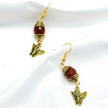 Load image into Gallery viewer, Carnelian and Butterfly Earrings
