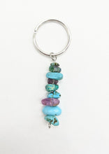 Load image into Gallery viewer, Turquoise and Crystal Key Chain
