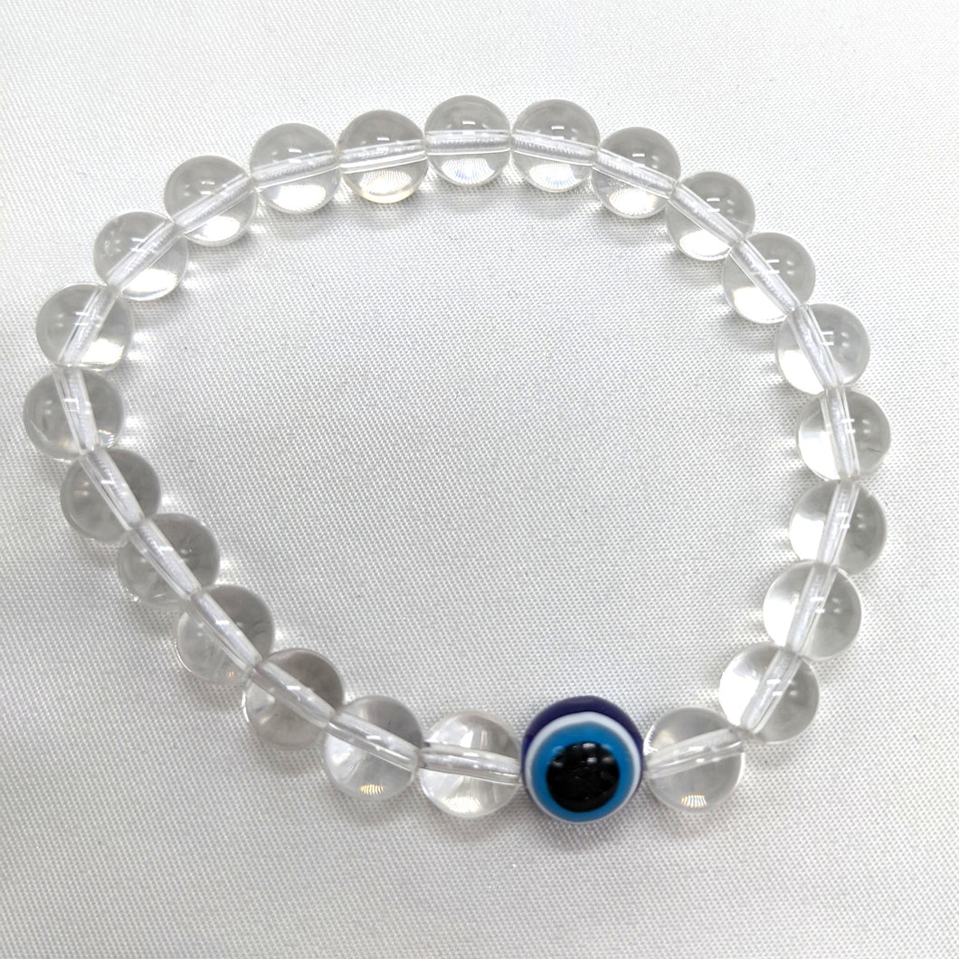 Quartz and Evil Eye Bracelet