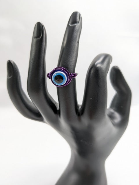 Evil Eye on Purple Ring