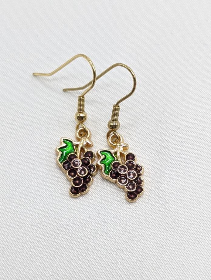 Fruit Salad Grape Earrings