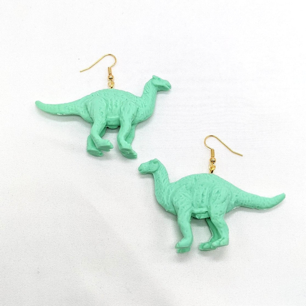 Green Dino Earrings
