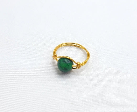 Ruby Zoisite on Gold Ring