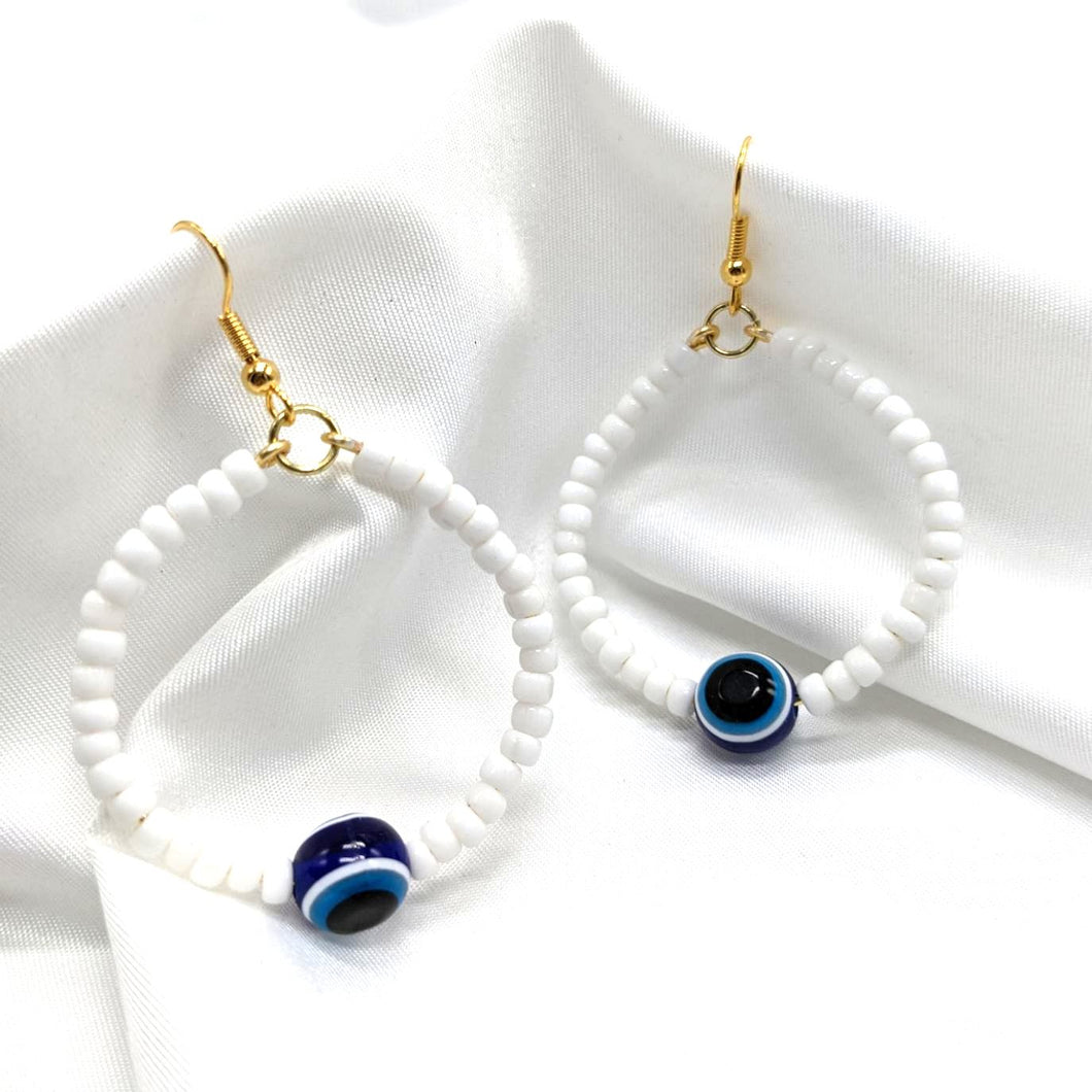 Evil Eye on Hoops Earrings