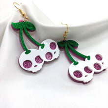 Load image into Gallery viewer, Cherry Skull Earrings
