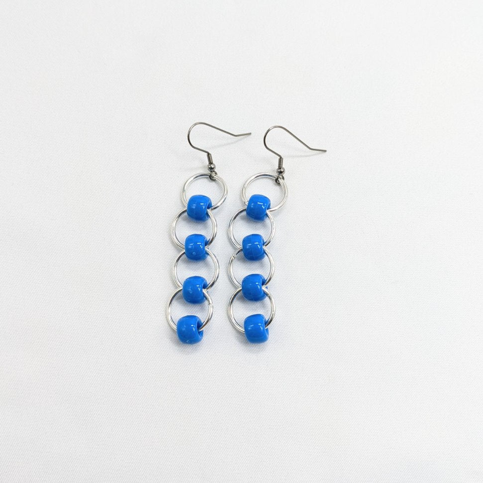 Blue Linked Earrings