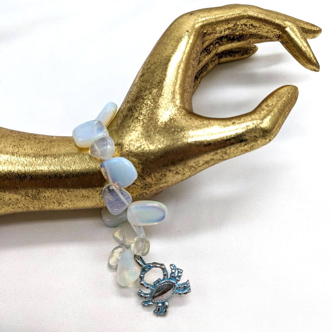 Crab and Sea Opal Bracelet