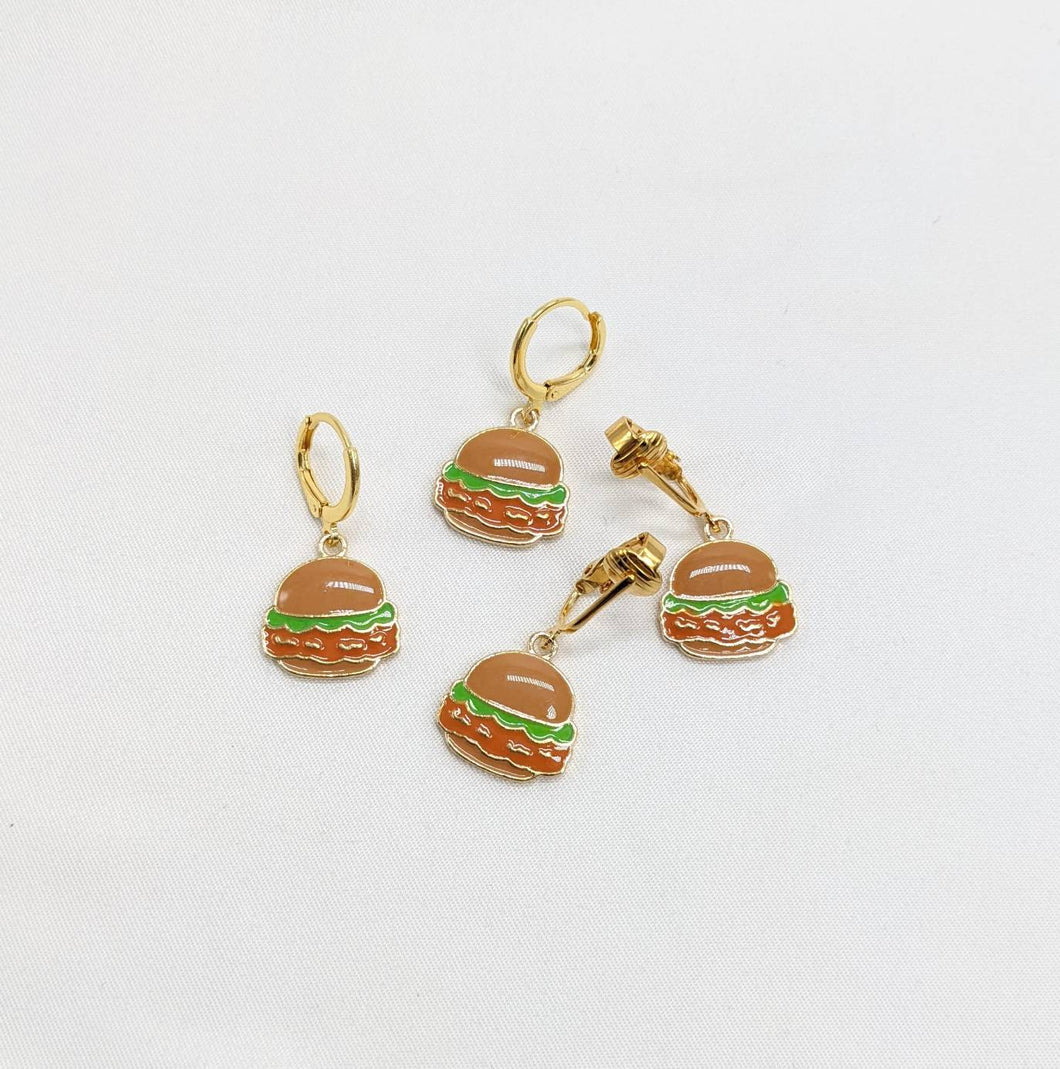 Burger Earrings