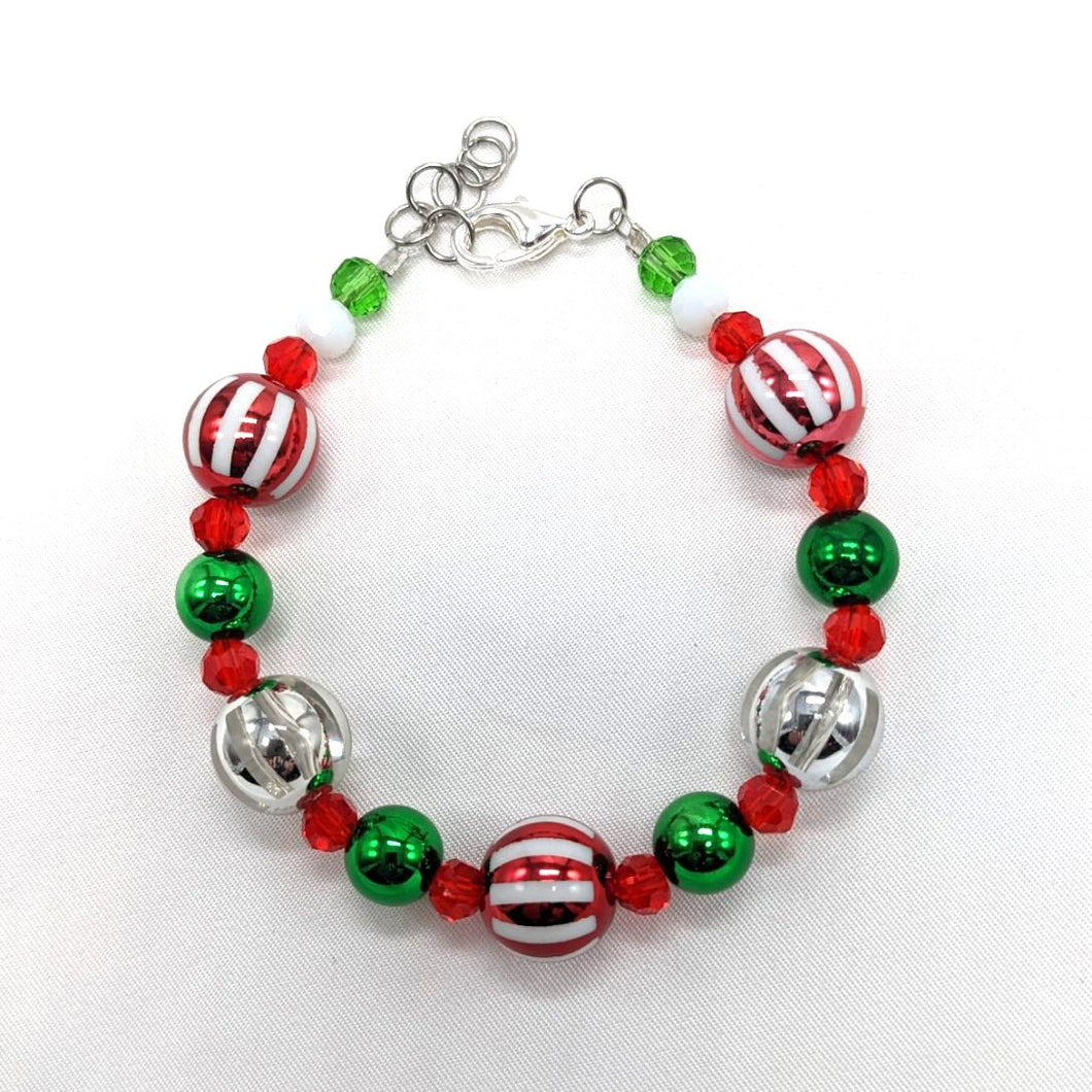 Christmas Glass Bead Bracelet