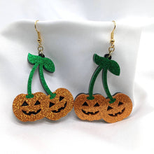 Load image into Gallery viewer, Pumpkin Cherry Earrings
