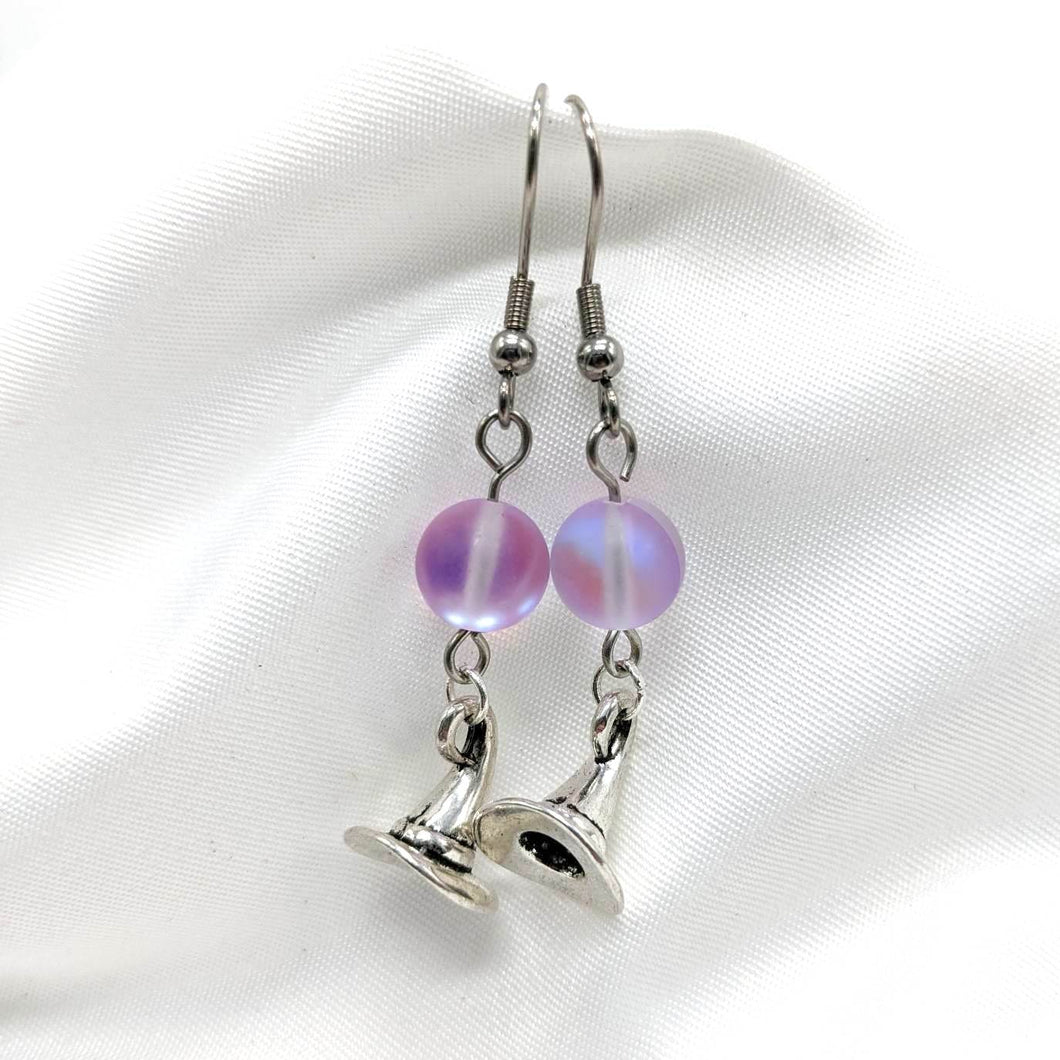 Silver Witch Hat Earrings