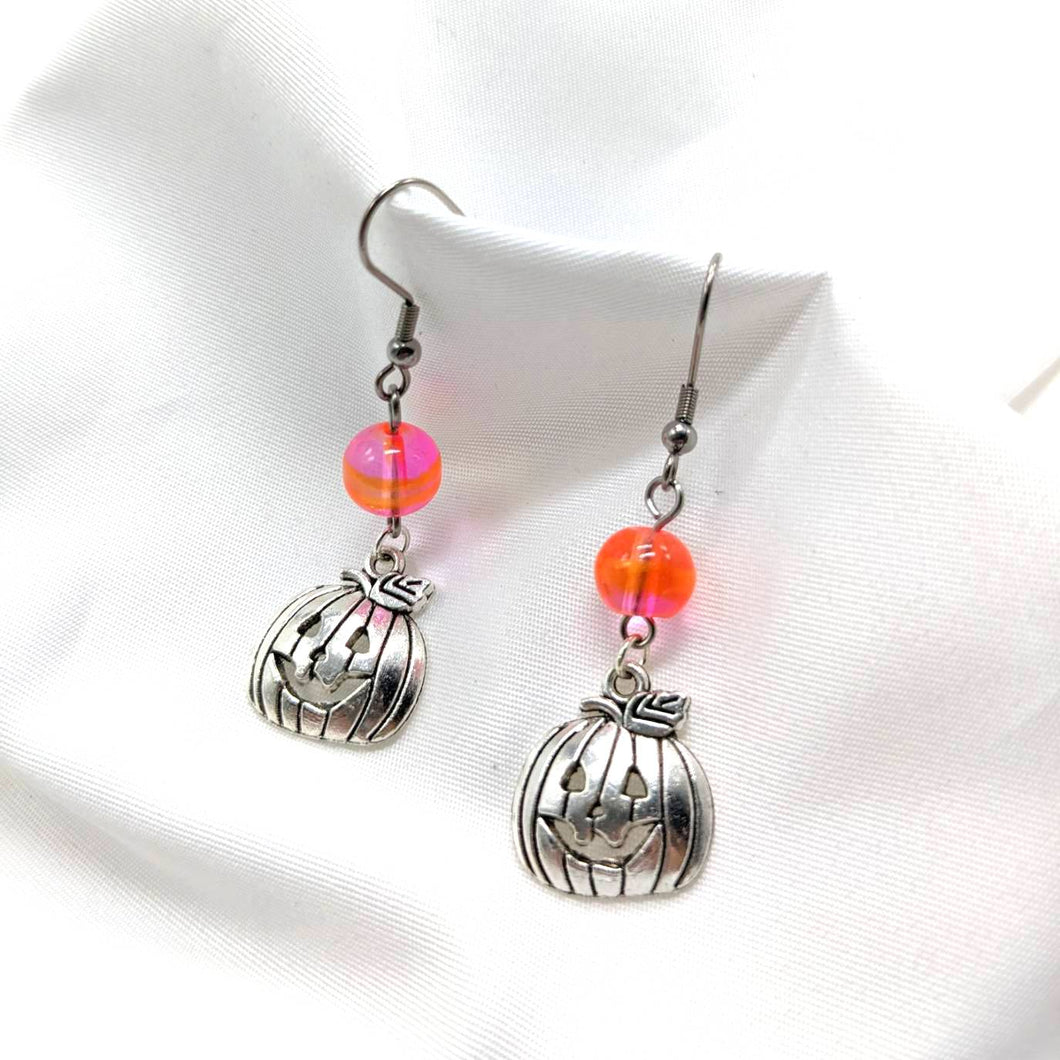 Silver Pumpkin Earrings