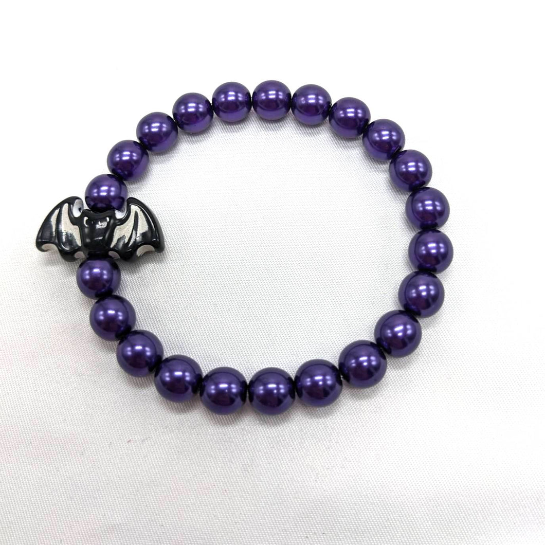 Purple Bead Bat Bracelet