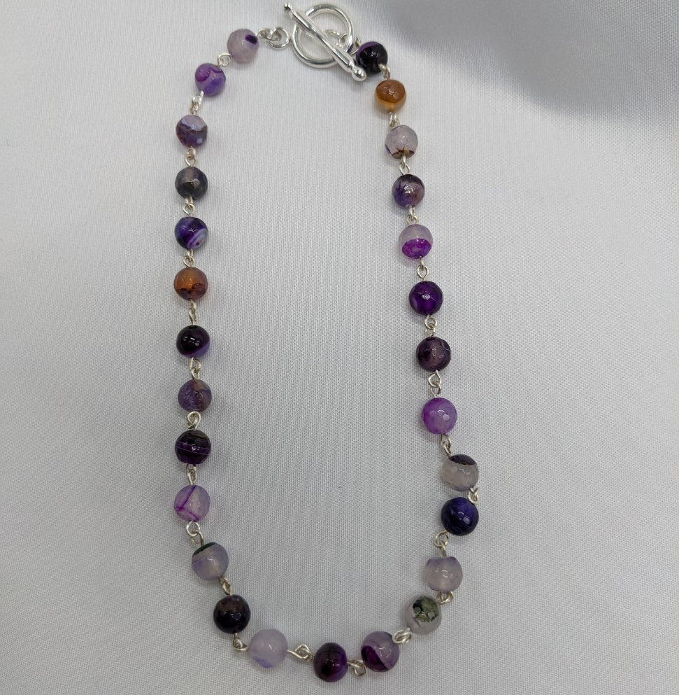 Purple Agate Choker Necklace