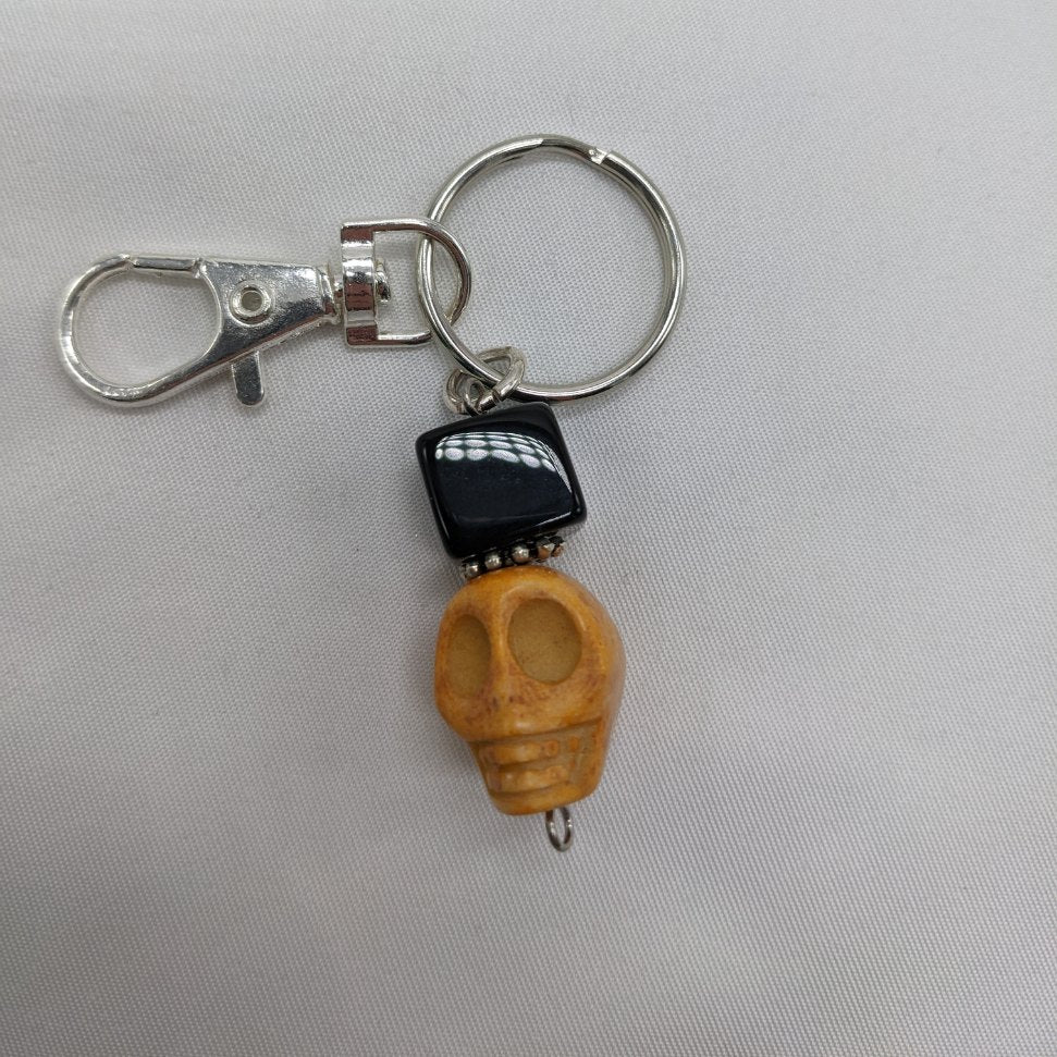 Mac and Cheese Orange Skull Key Chain