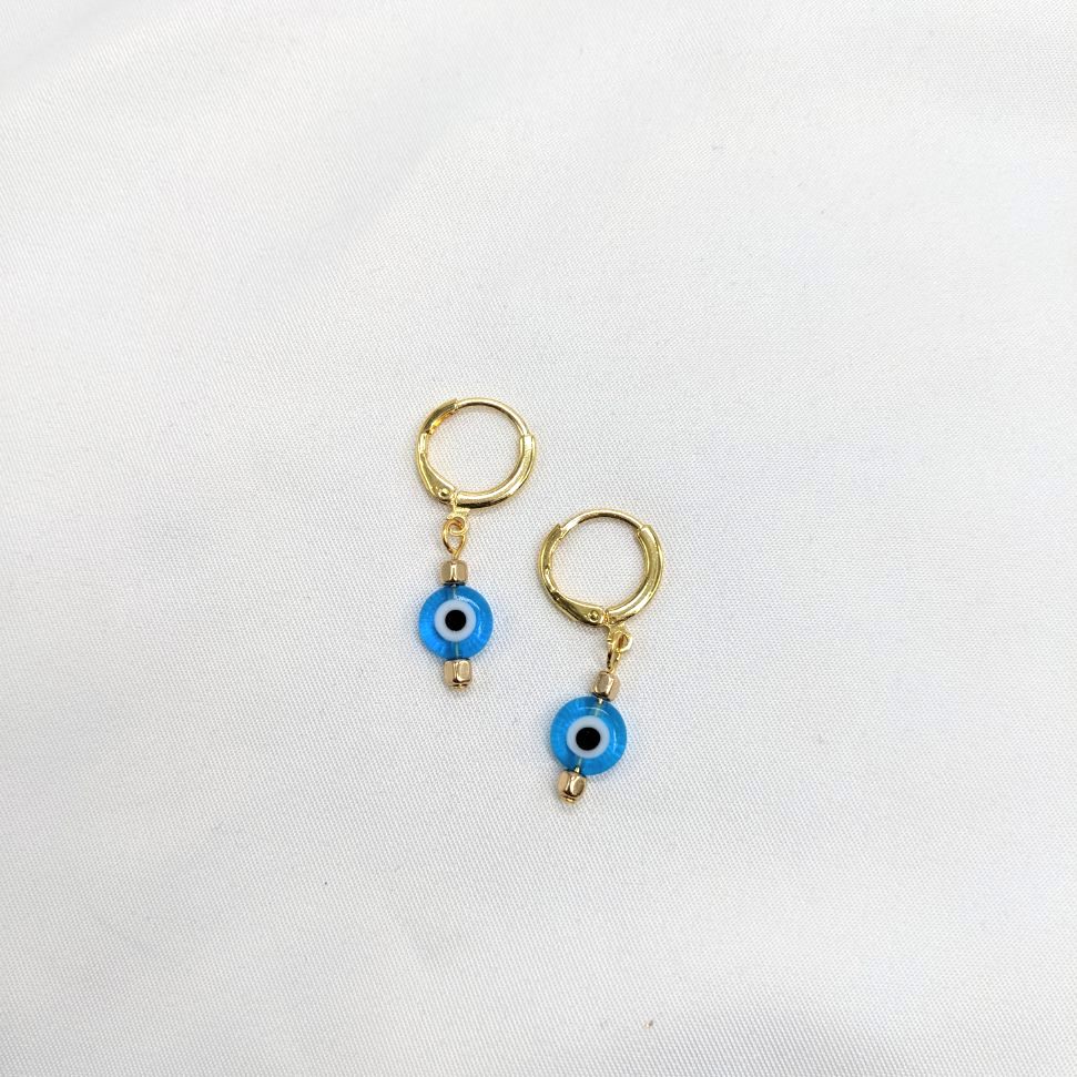 Evil Eye Huggie Earrings