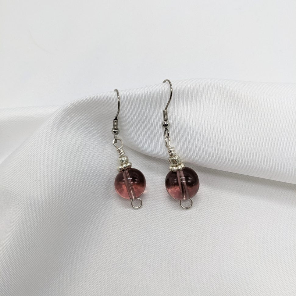 Simply Pink Glass Bead Earrings