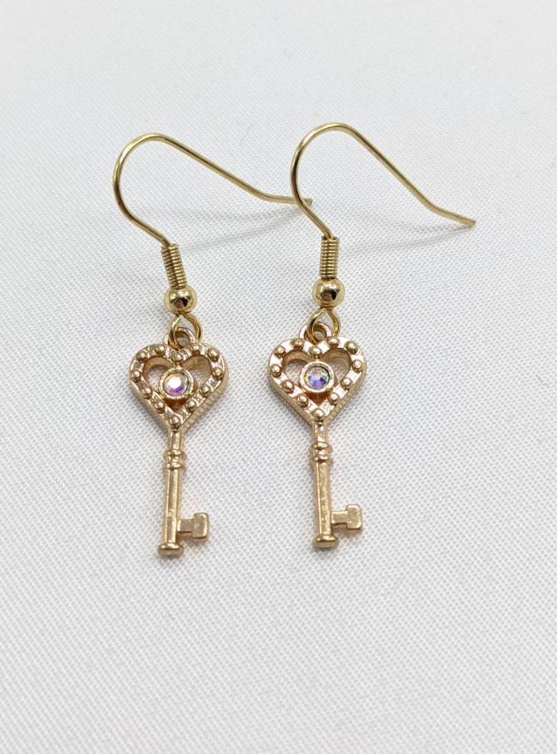 Gold Key Earrings