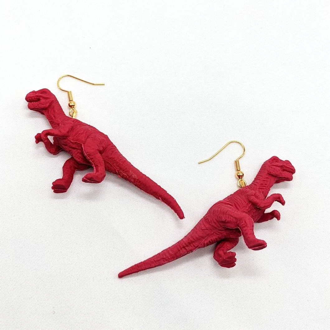 Red Dino Earrings