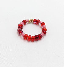 Load image into Gallery viewer, Red Mix Seed Bead Ring

