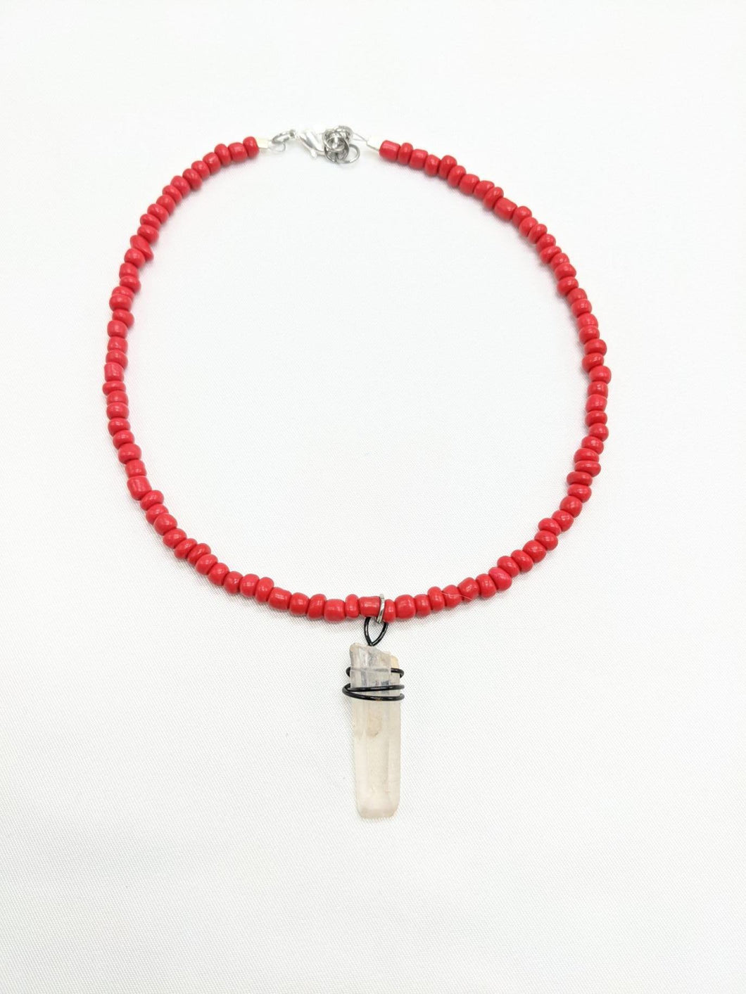 Red Seeded Crystal Necklace