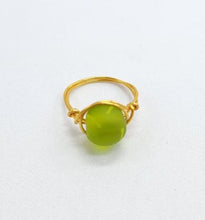 Load image into Gallery viewer, Matte Green on Gold Ring
