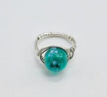 Load image into Gallery viewer, Teal on Silver Ring
