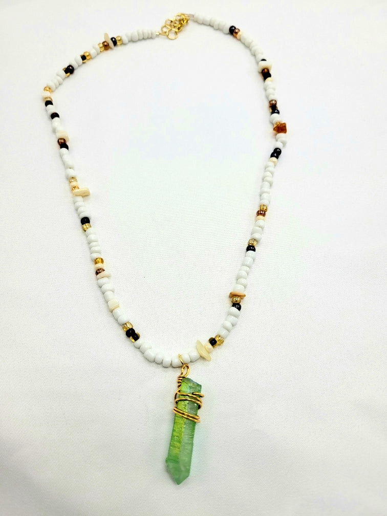 Mint Luster Crystal Necklace