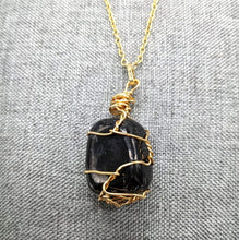 Load image into Gallery viewer, Shungite on Gold Necklace
