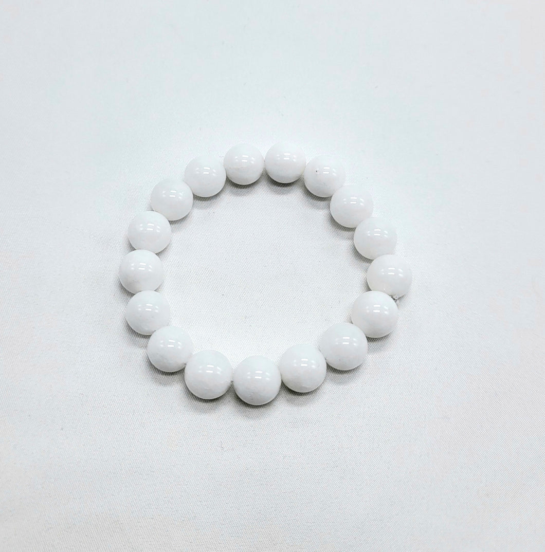 White Glass Bead Bracelet