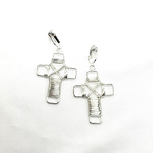 Load image into Gallery viewer, Wired Cross Earrings
