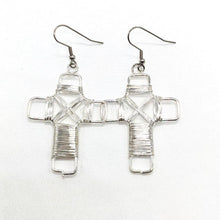 Load image into Gallery viewer, Wired Cross Earrings
