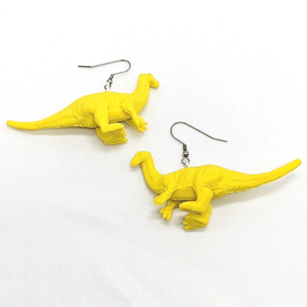 Yellow Dino Earrings